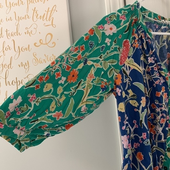 Anthropologie Floreat Floral Button Down Blouse size M oversized Lagenlook - Picture 9 of 12